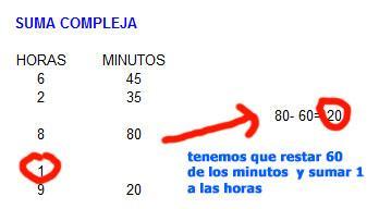 Suma complicada de horas