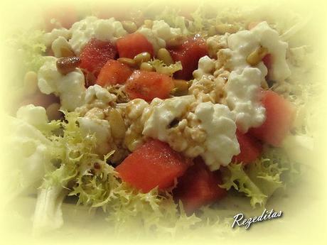 ENSALADA DE SANDIA Y QUESO