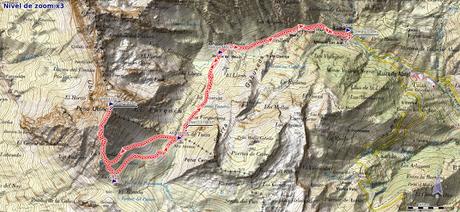 Mapa ruta Tuiza de Arriba, Peña Ubiña por la normal SE