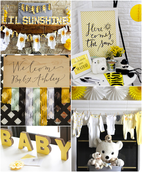 Baby shower inspiration. Yellow Hello Sunshine