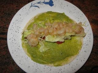 FAJITAS DE GAMBAS Y GUACAMOLE
