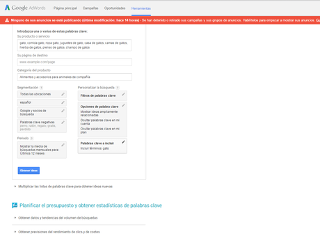 Ventajas de usar keyword planner para tu blog. google adwods keywor planner para blogs