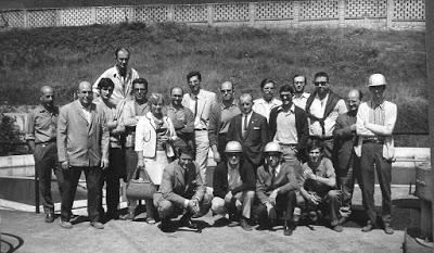 Algunos de los ajedrecistas participantes en el XXXV Campeonato Individual de España de Ajedrez, Llaranes-Avilés 1970