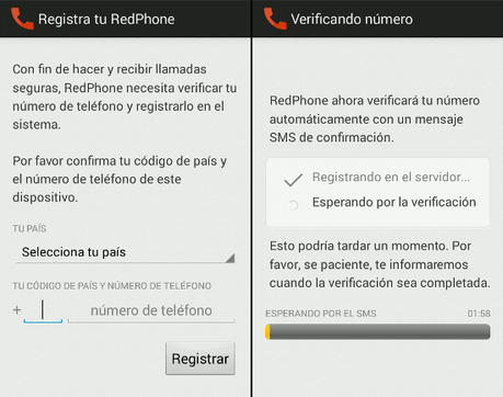 Registro de Redphone
