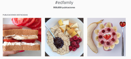 Captura de pantalla de la etiqueta en Instagram de #edfamily