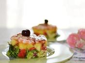 Ensalada piña langostinos vinagreta cerezas