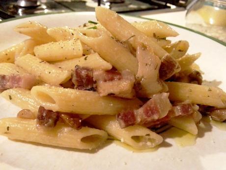 Receta de pasta con carne y setas, Macarrones con panceta y setas boletus, recetas pasta con boletus, receta pasta carne picada, Pasta Sedani con salchicha fresca y setas boletus, Penne rigate con pancetta e porcini, Porcini mushroom pasta macarronespanceta
