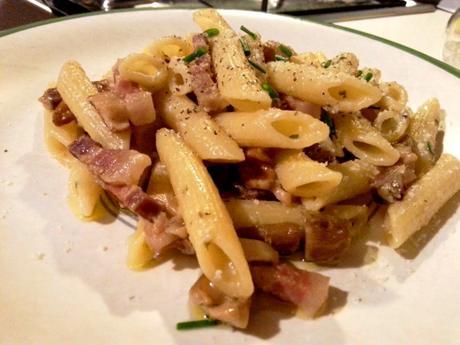 Receta de pasta con carne y setas, Macarrones con panceta y setas boletus, recetas pasta con boletus, receta pasta carne picada, Pasta Sedani con salchicha fresca y setas boletus, Penne rigate con pancetta e porcini, Porcini mushroom pasta macarronespanceta6