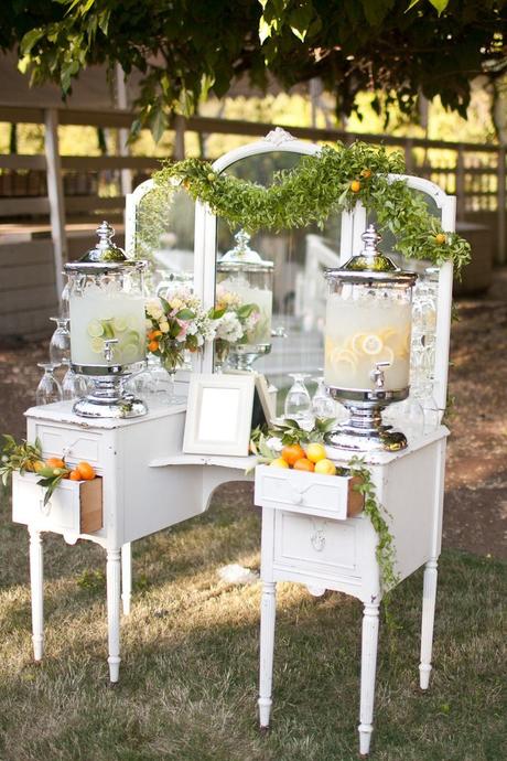 Vintage Drink Station | The Hottest New Wedding Reception Ideas | MODWEDDING.com