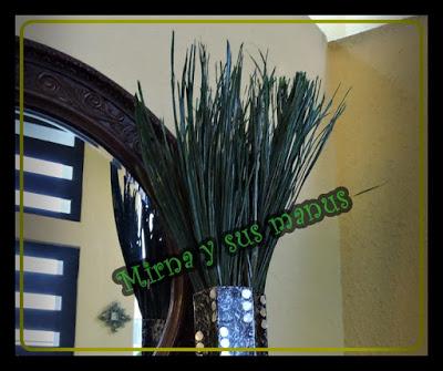 Diy hojas de palma pintadas para follaje de jarron