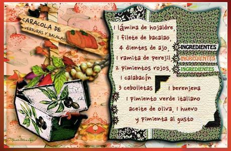 Caracola de verduras y bacalao