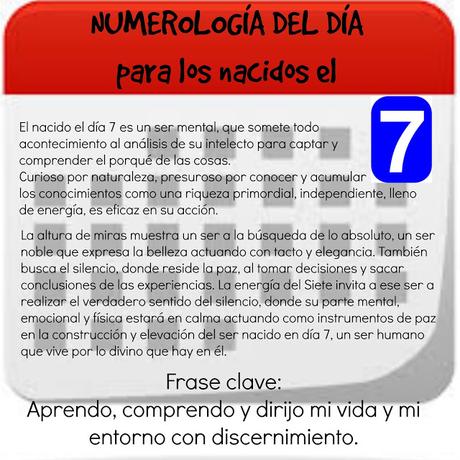 Numerología del día de nacimiento: 7, 16 y 25