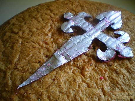 Torta compostelana con cidra (silueta para decoración 