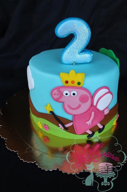 TARTA FONDANT PEPPA PIG PRINCESA PARA ANDRES Y LUCA