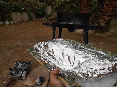 DORADA A LA SAL, EN PAPILLOTE Y A LA BRASA, A LA BARCELONA D' ABANS, D' AVUI I DE SEMPRE...26-07-2015...!!!