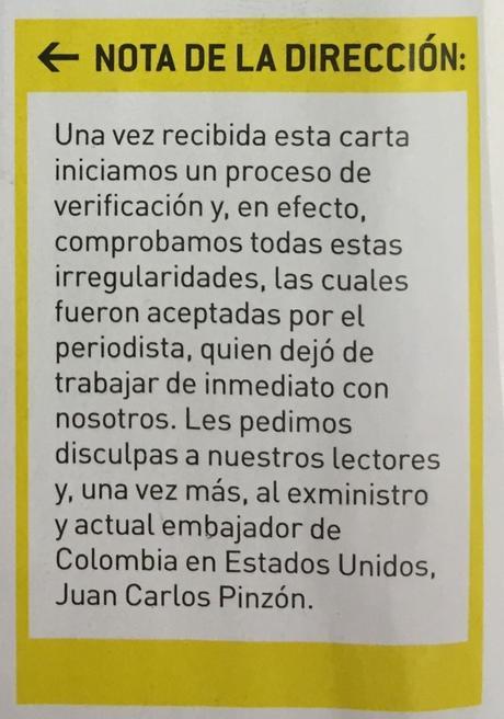 Rectificación de la revista Bocas y la oferta de disculpas a los lectores