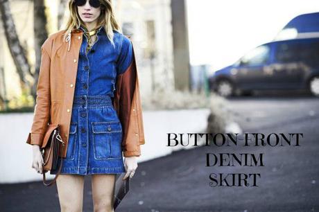 Prenda plaga: falda denim abotonada