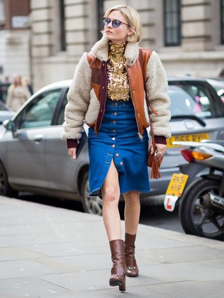 Prenda plaga: falda denim abotonada