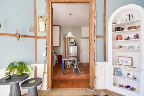 Baldosas de barro en la cocina