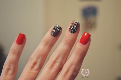 ♔ Manimonday - Look invernal para tus uñas: tartan #semanadeltartan / Nail Art ❀