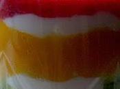 Postre tricolor frutas yogur