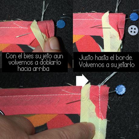 Coser biés en esquina