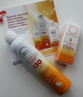 Protectores solares Be+: Aerosol corporal y Fluido facial