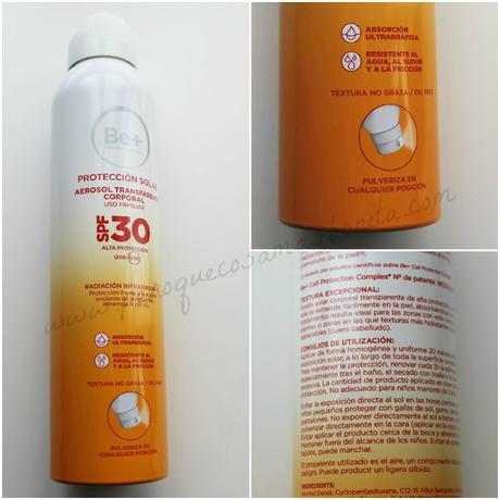 Protectores solares Be+: Aerosol corporal y Fluido facial