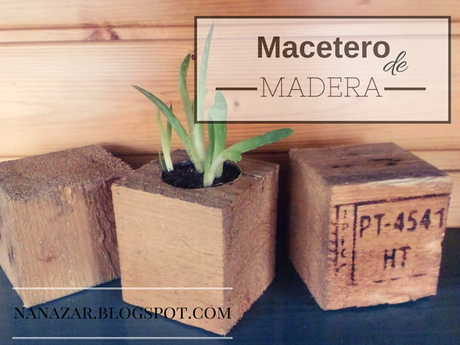 Macetero de tacos de madera Macetero de tacos de madera