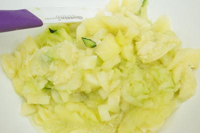 Calabacines rellenos de gulas y salmón ligeros