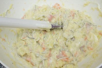 Calabacines rellenos de gulas y salmón ligeros