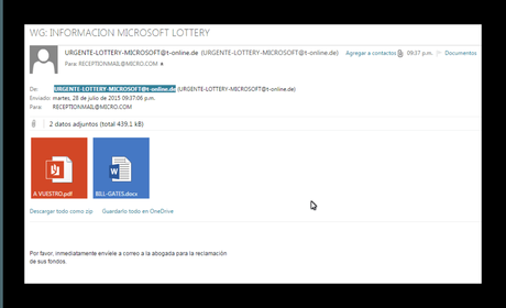 estafa de la lotería de Microsoft_mail_codigotech