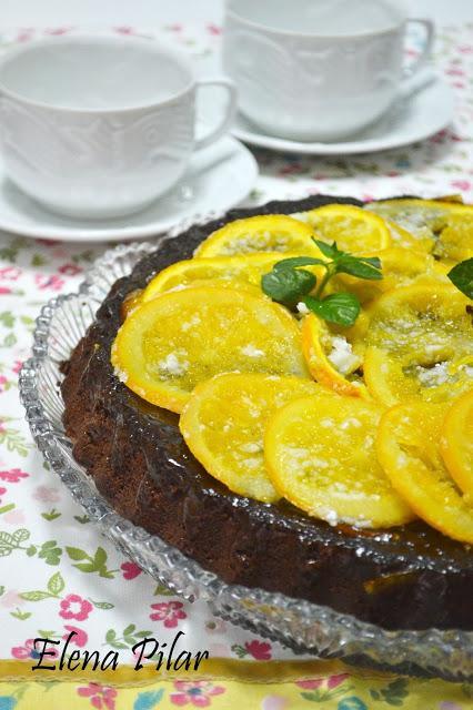 Tarta de chocolate, almendra y naranja (sin harina), para el cumpleaños de mi madre