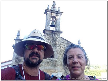 Selfie en San Esteban de Cos, fin de la etapa.