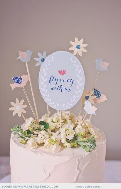 10 cake toppers imprimibles para tu tarta de boda