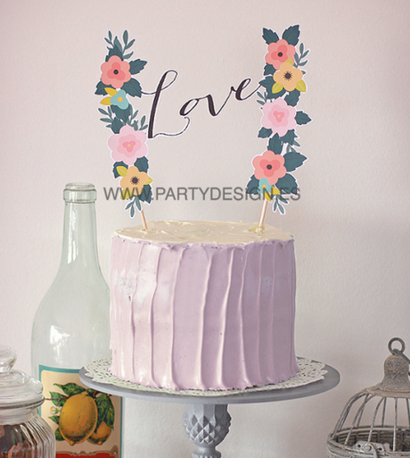 10 cake toppers imprimibles para tu tarta de boda