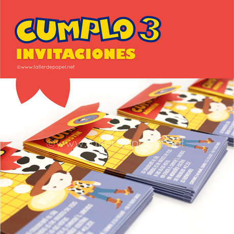 Celebrando con creatividad! Invitaciones de cumpleaños inspiradas en Toy Story, con Woody.