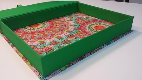 Taller de cajas libro con tela en cartonnage.