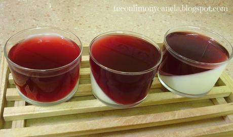 PANNACOTTA DE VAINILLA Y YOGURT  GRIEGO CON GELATINA DE GRANADA