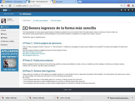 Coobis, plataforma para monetizar blogs con patrocinadores. Programa de Afiliados en Coolis. Instrucciones