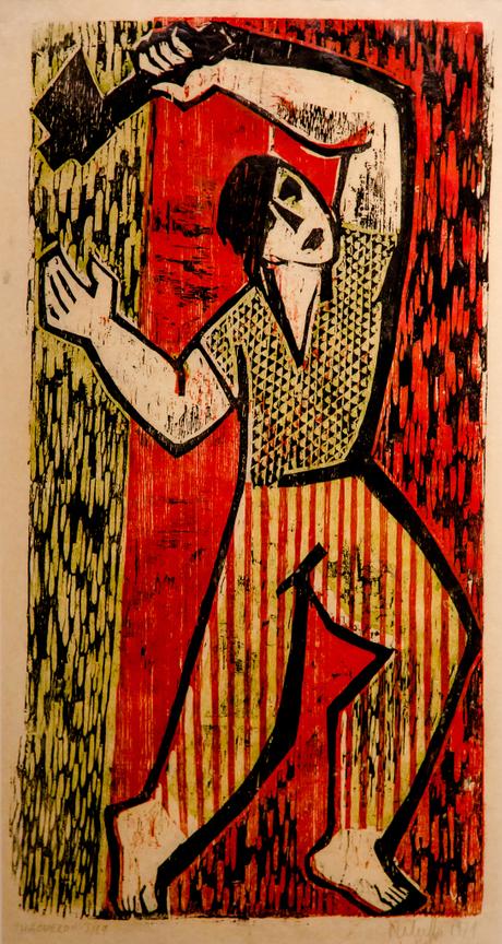 Hachero-1971-Xilografi?a-32 x 61 cm-Colección Familia Rebuffo