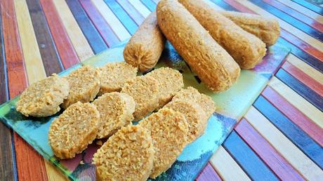 Salchichas de avena veganas