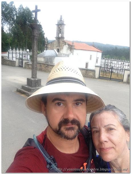 Selfie en el punto de inicio en San Esteban de Cos