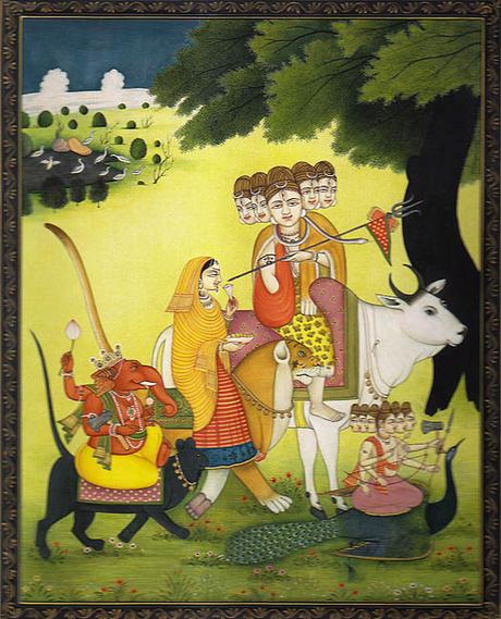Descenso del Señor Shiva y Familia de Kailash