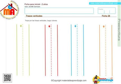 28 preescritura 2 años - Trazos Verticales