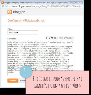 Banner con código HTML para que enlacen tu blog.