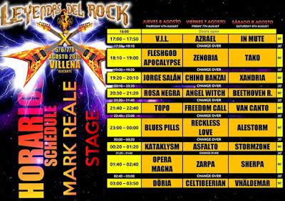 Horarios del festival Leyendas del Rock 2015