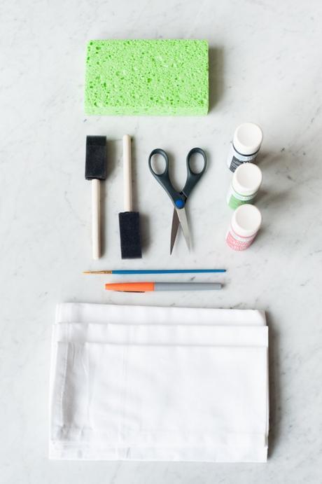 DIY Servilletas con estampados de sandía.