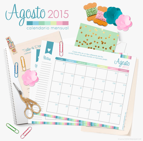 Good Monday! LLegó Agosto y con este nuevo mes del 2015, te dejo el Calendario mensual para que te organices y anotes todas las fechas que no puedes olvidar. Descárgalo GRATIS!