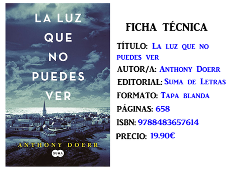 Reseña: La luz que no puedes ver, de Anthony Doerr Reseña: La luz que no puedes ver, de Anthony Doerr